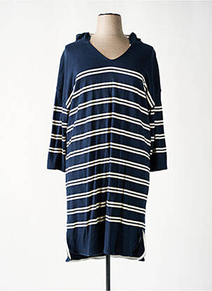 Robe mi-longue manches longues manches longues bleu SHEEGO femme