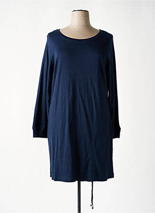 Robe mi-longue manches longues manches longues bleu SHEEGO femme