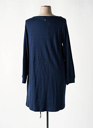 Robe mi-longue manches longues manches longues bleu SHEEGO femme
