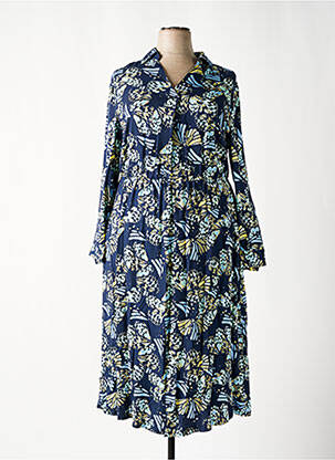 Robe longue manches longues manches longues bleu SHEEGO femme