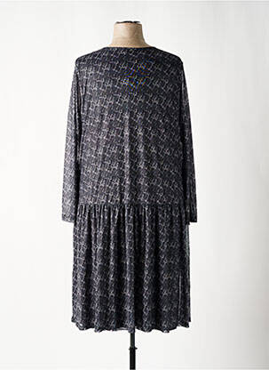 Robe mi-longue coupe fluide manches longues gris SHEEGO femme