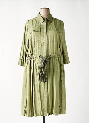 Robe mi-longue manches 3/4 manches 3/4 vert SHEEGO femme