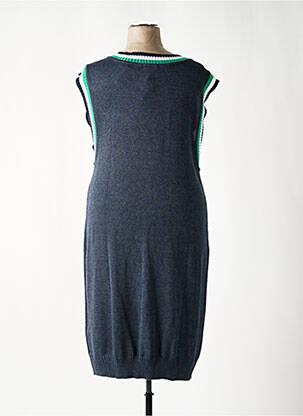 Robe pull col v sans manche bleu SHEEGO femme