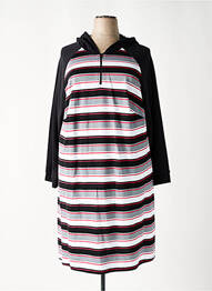 Robe mi-longue manches longues manches longues noir SHEEGO femme