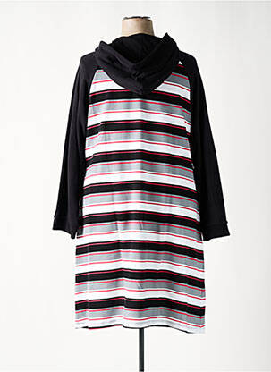 Robe mi-longue manches longues manches longues noir SHEEGO femme