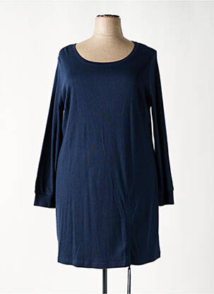 Robe mi-longue manches longues manches longues bleu SHEEGO femme