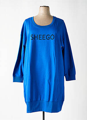 Robe pull stretch manches longues bleu SHEEGO femme