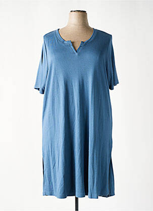 Robe mi-longue manches courtes manches courtes bleu SHEEGO femme