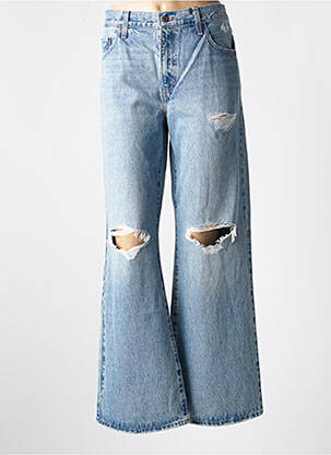 Jeans coupe large effet usé délavé taille haute bleu LEVI'S femme