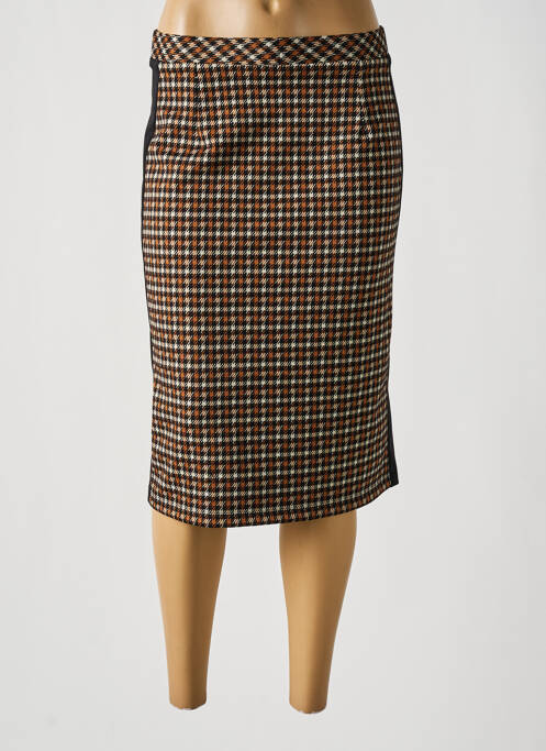 Jupe mi-longue marron GUY DUBOUIS pour femme