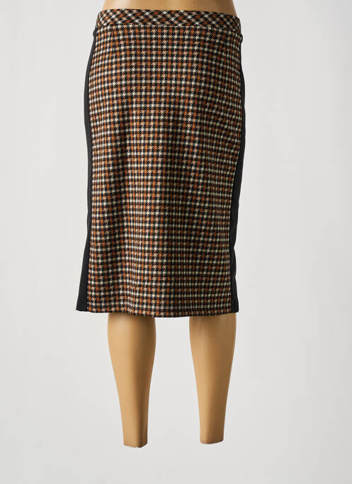 Jupe mi-longue marron GUY DUBOUIS pour femme