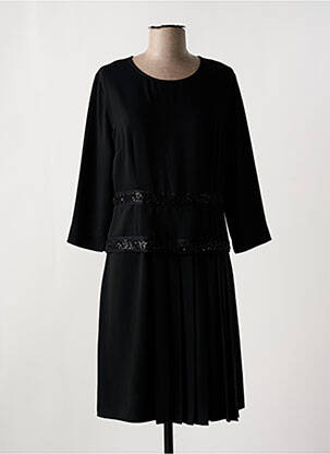Robe courte fermeture zippée au dos manches longues noir ALAIN MURATI femme