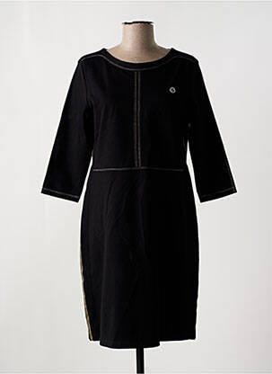 Robe mi-longue manches longues manches longues noir CHRISTINE LAURE femme