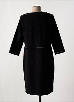 Robe mi-longue manches longues manches longues noir CHRISTINE LAURE femme