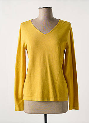 Pull coupe cintrée manches longues jaune GEVANA femme