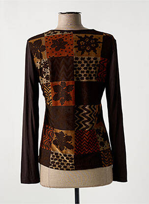 T-shirt manches longues manches longues marron GUY DUBOUIS femme