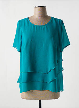 Top coupe fluide manches courtes bleu GREGORY PAT femme