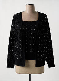 Twin-set manches longues noir FRIME femme