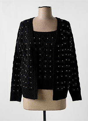 Twin-set manches longues noir FRIME femme