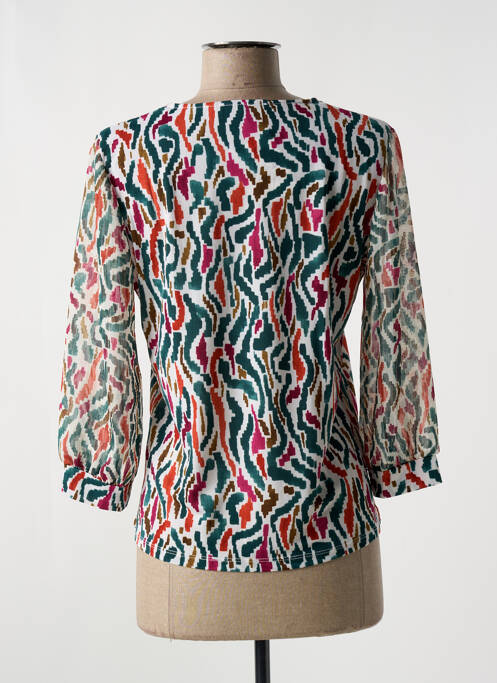 Blouse imprimé fantaisie manches 3/4 vert CHRISTINE LAURE femme