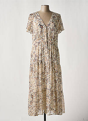 Robe longue manches courtes manches courtes beige MERI & ESCA femme