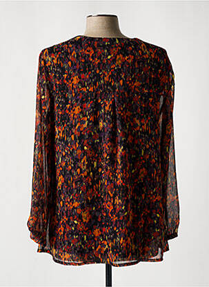 Blouse légère et transparente manches longues orange GEVANA femme
