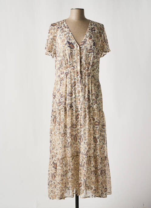 Robe longue manches courtes manches courtes beige MERI & ESCA femme