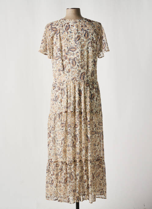 Robe longue manches courtes manches courtes beige MERI & ESCA femme