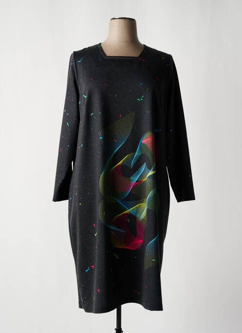 Robe mi-longue gris GUY DUBOUIS pour femme