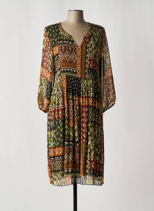 Robe mi-longue marron HALOGENE pour femme