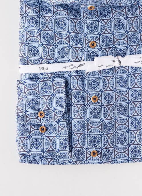 Chemise manches longues bleu ETERNA pour homme