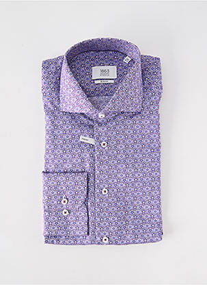 Chemise manches longues imprimé fantaisie violet ETERNA homme