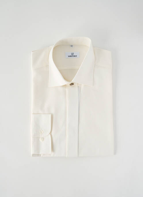 Chemise manches longues beige WILVORST pour homme