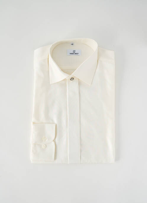 Chemise manches longues beige WILVORST pour homme
