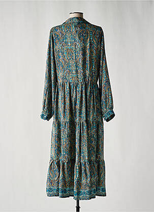 Robe longue manches longues manches longues bleu LAUREN VIDAL femme