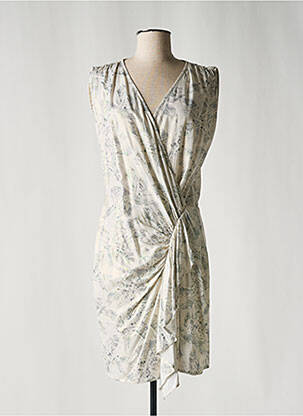 Robe mi-longue imprimé fantaisie sans manche blanc EVA KAYAN femme