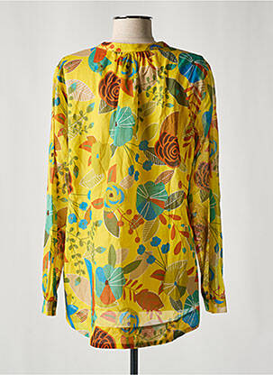 Blouse tissage popeline manches longues jaune 0039 ITALY femme