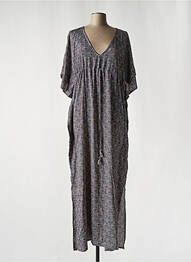 Robe longue col v manches 3/4 gris LARA-ETHNICS femme