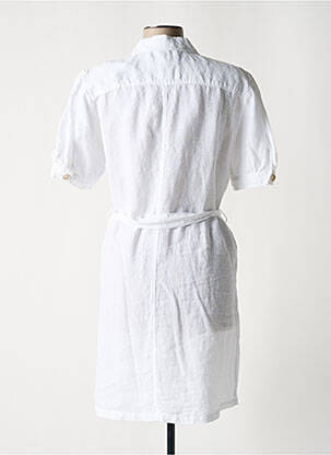 Robe courte manches courtes manches courtes blanc 120% LINO femme