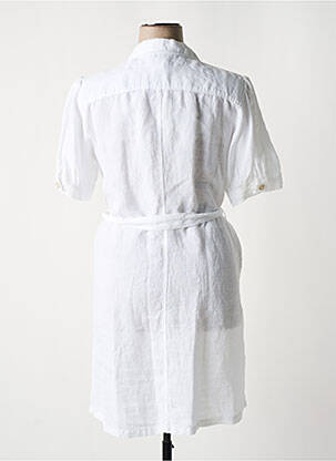 Robe courte manches courtes manches courtes blanc 120% LINO femme