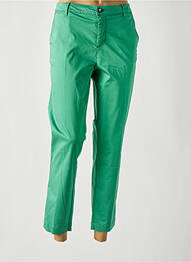 Pantalon 7/8 stretch taille normale vert MAYJUNE femme