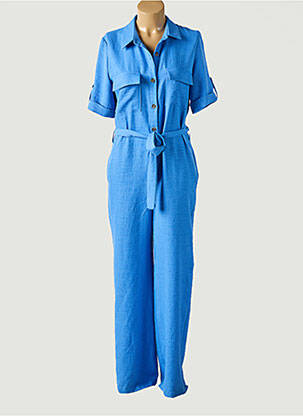Combi-pantalon fermeture boutonnée sur le devant manches courtes bleu SCARLET ROOS femme