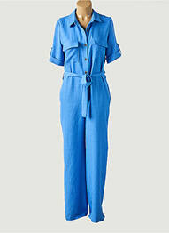 Combi-pantalon poches manches courtes bleu SCARLET ROOS femme