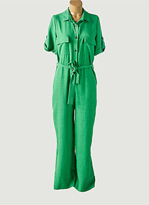 Combi-pantalon fermeture boutonnée sur le devant manches courtes vert SCARLET ROOS femme