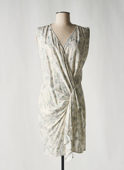 Robe mi-longue imprimé fantaisie sans manche blanc EVA KAYAN femme