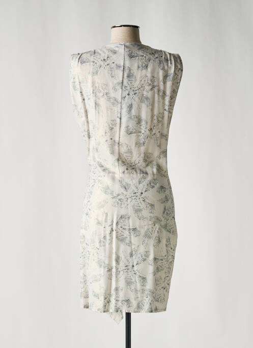 Robe mi-longue imprimé fantaisie sans manche blanc EVA KAYAN femme