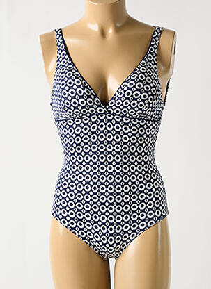 Maillot de bain 1 pièce imprimé fantaisie haut soutien-gorge avec mousse de rembourrage amovible bleu GRAIN DE SABLE femme