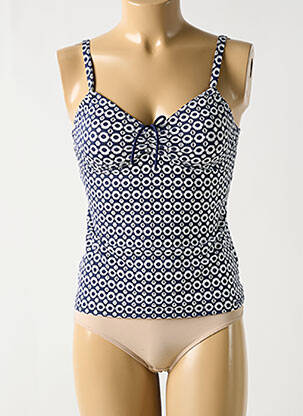Haut de maillot de bain stretch haut soutien-gorge avec mousse de rembourrage amovible bleu GRAIN DE SABLE femme