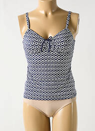 Haut de maillot de bain stretch haut soutien-gorge avec mousse de rembourrage amovible bleu GRAIN DE SABLE femme