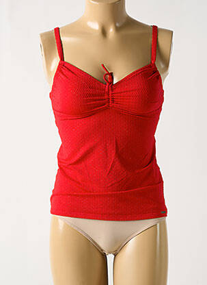 Haut de maillot de bain stretch haut soutien-gorge avec mousse de rembourrage amovible rouge GRAIN DE SABLE femme